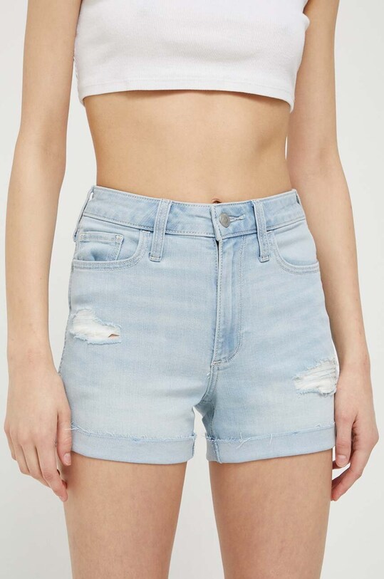 Hollister Co. szorty jeansowe CURVY JEANS niebieski KI349.3213.281.