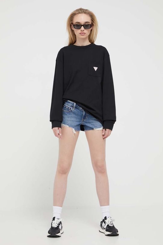 Rifľové krátke nohavice Hollister Co. CURVY JEANS KI349.3224.276. modrá SS23