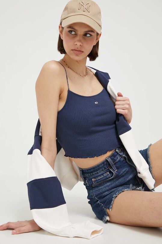 Hollister Co. pantaloni scurti jeans KI349.3238.276 bleumarin SS23