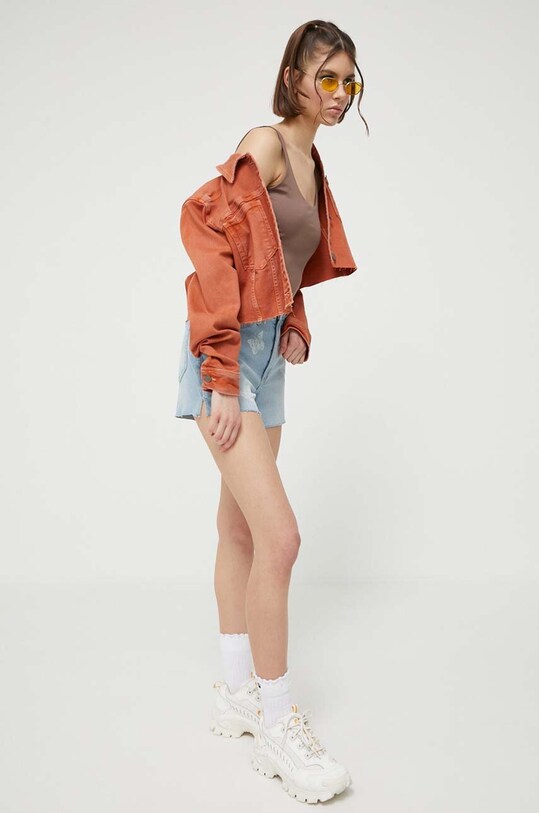 Hollister Co. pantaloni scurti jeans KI349.3239.278 albastru SS23