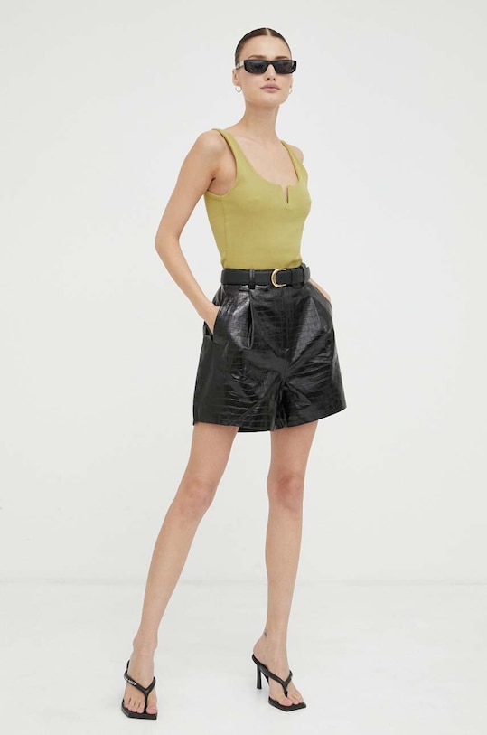 Kožené krátke nohavice 2NDDAY 2231565620 čierna SS23