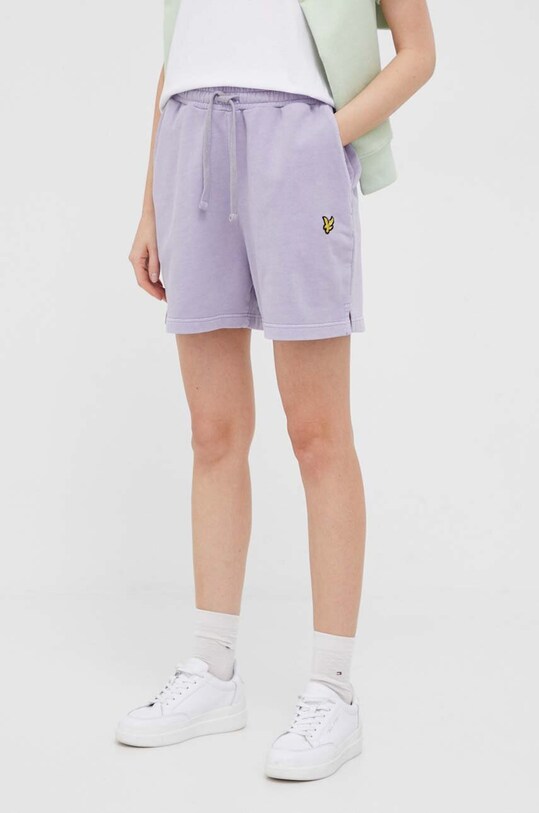 Bavlněné šortky Lyle & Scott high fialová SHW1801V.W838