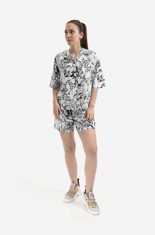MCQ silk shorts Allover 668284RSB064138 blue SS23