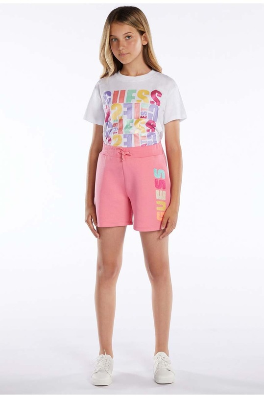 Детски къси панталони Guess трикотаж розов J3GD21.FL04P.PPYX