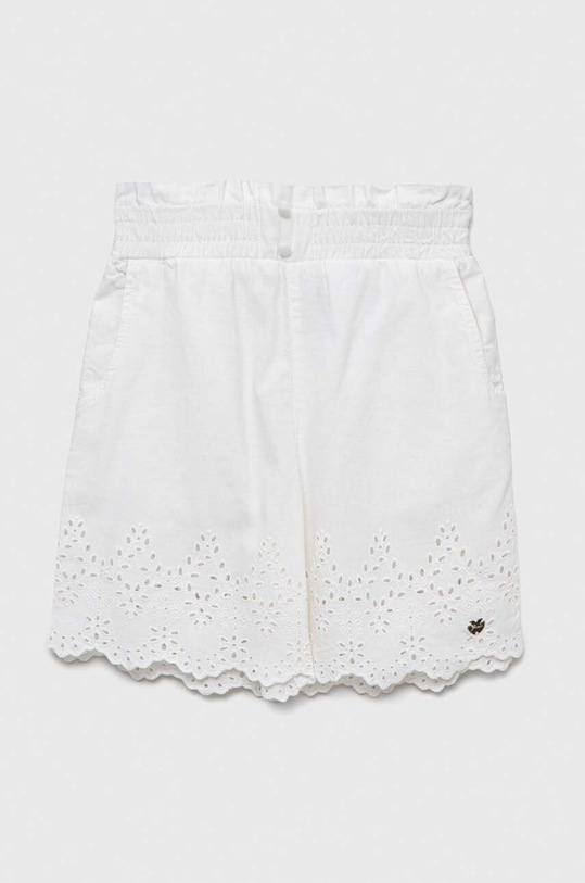 Παιδικό λινό σορτς Guess J3GD07.WCVM0.PPYX λευκό SS23