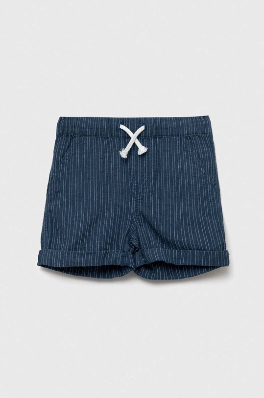 Детские льняные шорты United Colors of Benetton узор тёмно-синий 4W29G900Z.P.SEASONAL