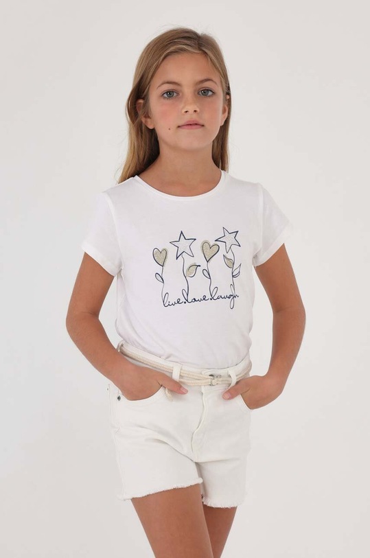 Dětské kraťasy Mayoral látka bílá 275.8E.JUNIOR