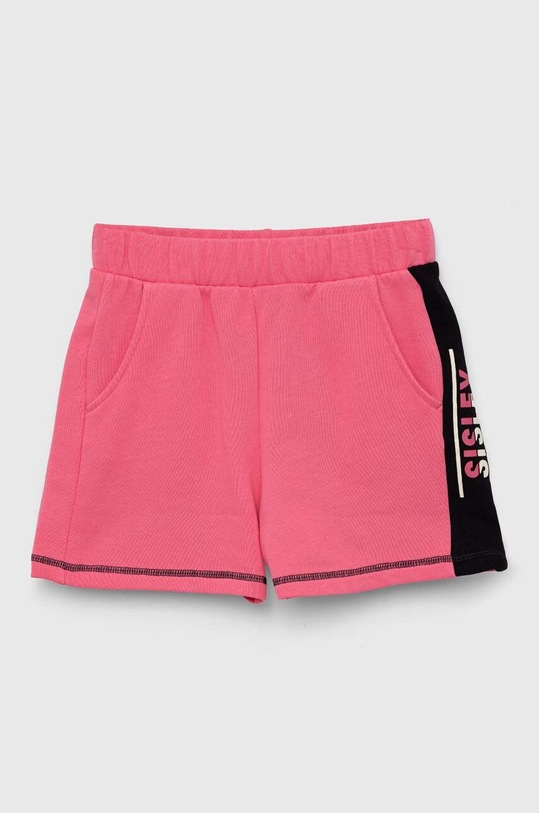 Sisley szorty bawełniane dziecięce nadruk fioletowy 3J68X900C.G.SEASONAL