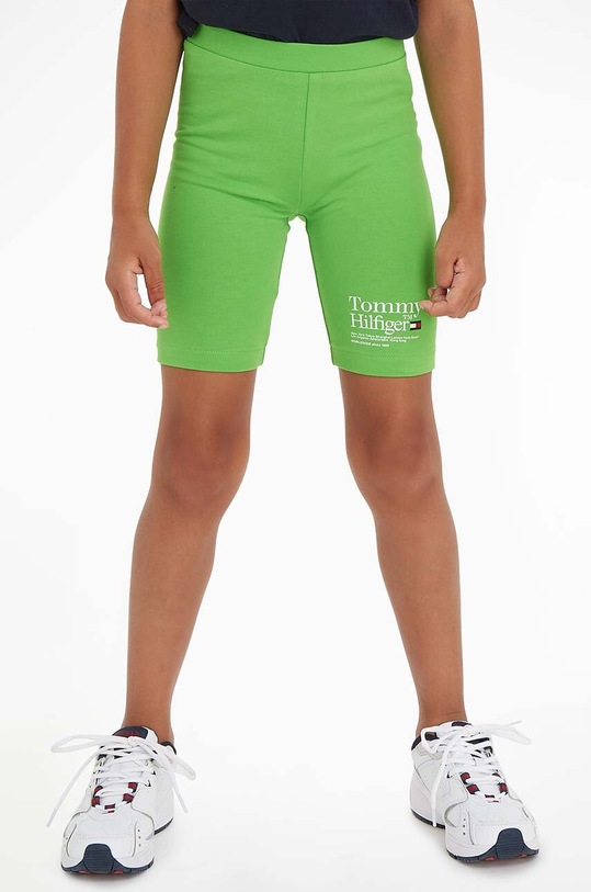 Παιδικό σορτς Tommy Hilfiger με ελαστάν πράσινο KG0KG07253.PPYX