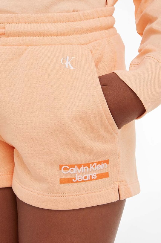 Calvin Klein Jeans szorty bawełniane dziecięce IG0IG01984.PPYX pomarańczowy