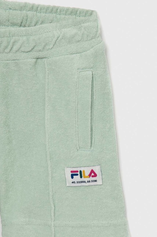 Момче Детски памучен къс панталон Fila FAK0183 зелен