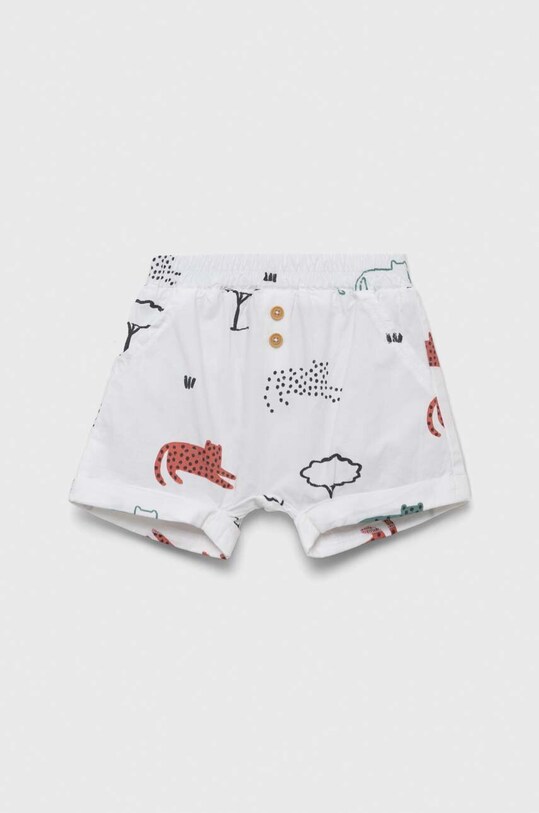 Бавовняні дитячі шорти United Colors of Benetton візерунок білий 484WA900E.W.SEASONAL