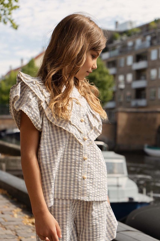 Дитячі бавовняні шорти Konges Sløjd KS5228 блакитний