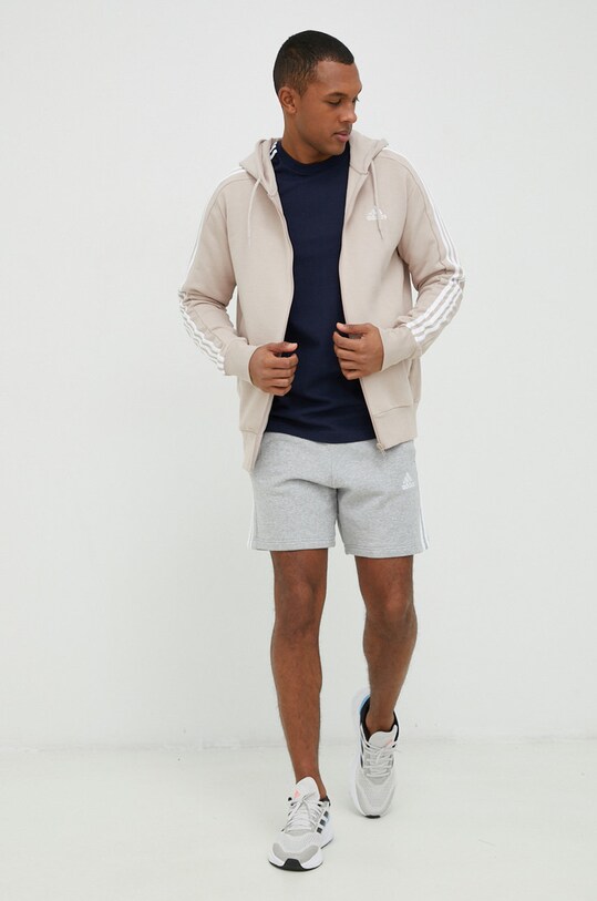 Βαμβακερό σορτσάκι adidas IC9437 γκρί SS24