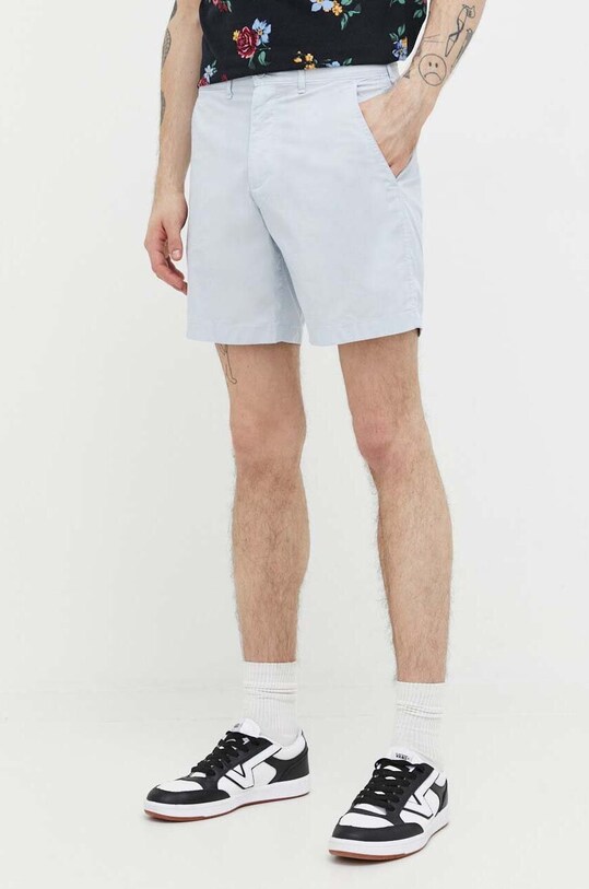Abercrombie & Fitch szorty z elastanem niebieski KI128.3168.212