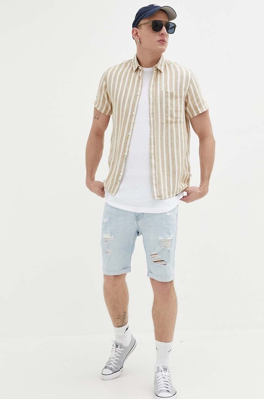 Hollister Co. szorty jeansowe drobny wzór niebieski KI328.3055.281