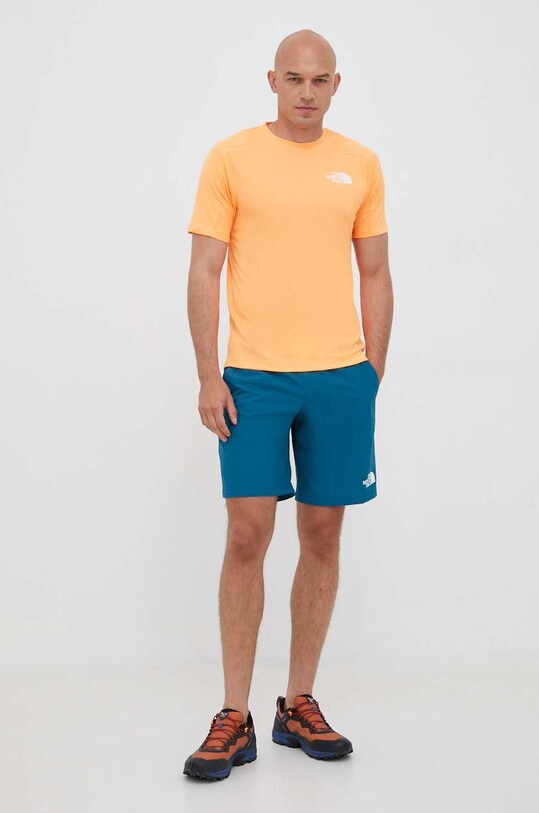 The North Face szorty sportowe Mountain Athletics NF0A7ZAPES31 turkusowy SS23