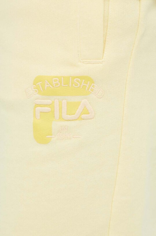 Fila pantaloni scurti din bumbac galben FAM0339