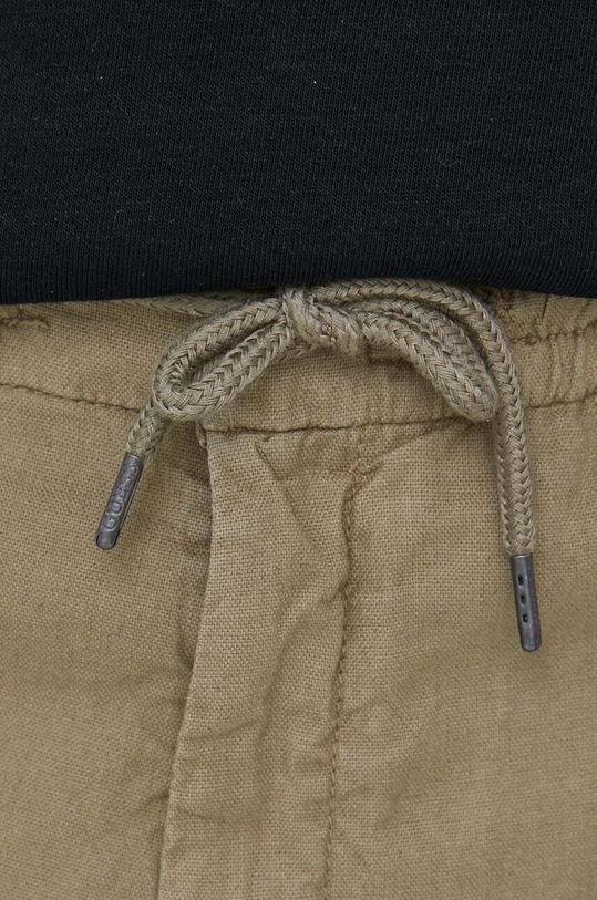 Guess szorty z domieszką lnu zielony M3GD02.WFBX3