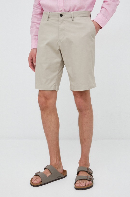 Tommy Hilfiger szorty z elastanem beżowy MW0MW23568.PPYX