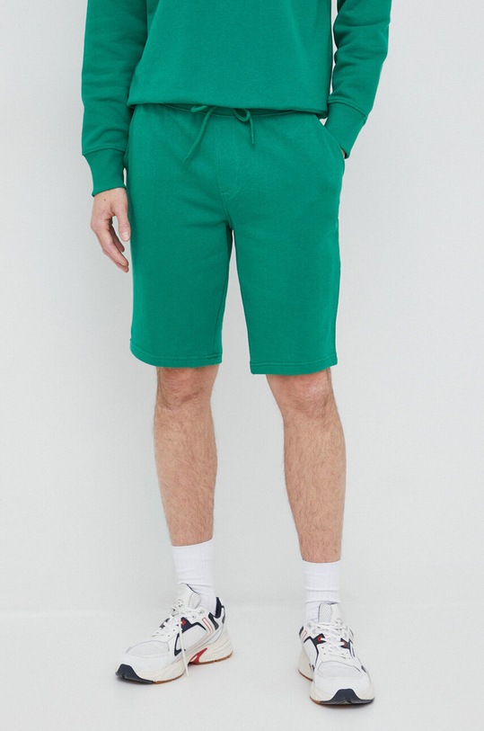 Bavlněné šortky United Colors of Benetton pletenina zelená 3J68U900C.256