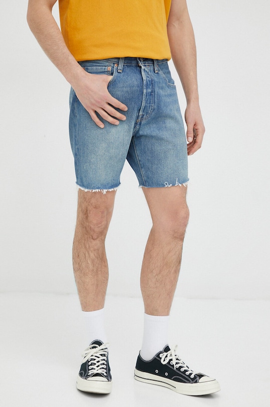 Levi's pantaloni scurti jeans bumbac albastru 85221.0057