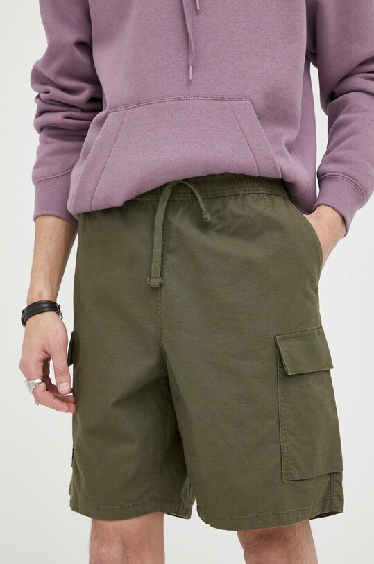 Levi's pantaloni scurți din amestec de in panza verde A4680.0000