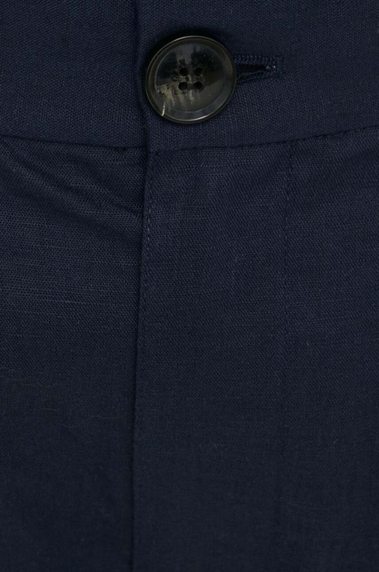 Ленен къс панталон Bruuns Bazaar Lino Germain тъмносин BBM1551