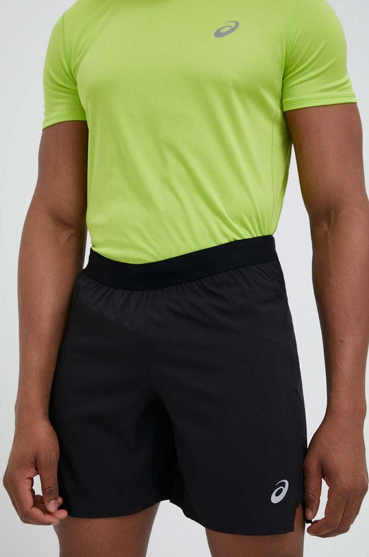 Asics pantaloni scurți de alergare Road panza negru 2011C392.001