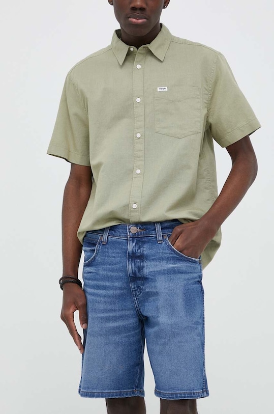 Τζιν σορτς Wrangler Frontier με ελαστάν μπλε W16WYLZ91