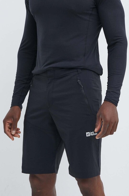 Jack Wolfskin pantaloni scurti sport Glastal panza negru 1508231
