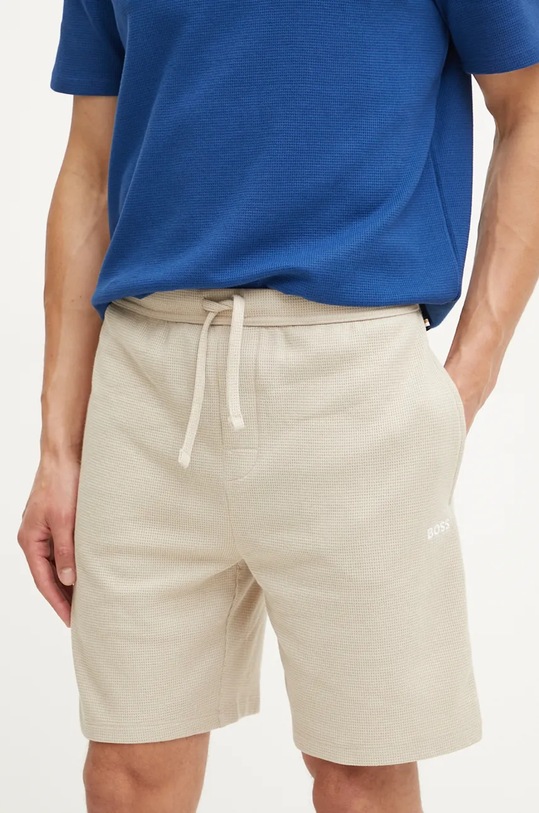 BOSS pantaloni scurti tricotaj bej 50480828