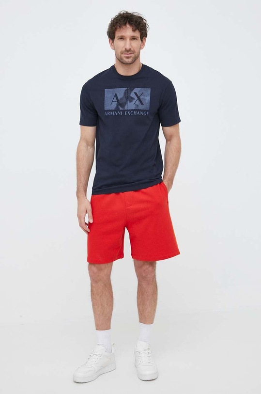 Armani Exchange szorty bawełniane 3RZSDA.ZJBWZ czerwony SS23