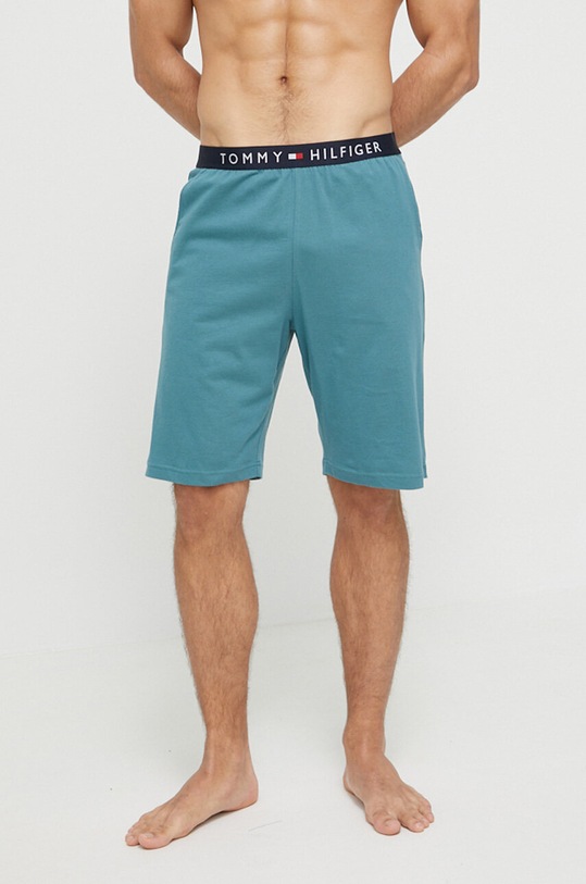 Tommy Hilfiger szorty piżamowe bawełniane bawełna zielony UM0UM03080.PPYX