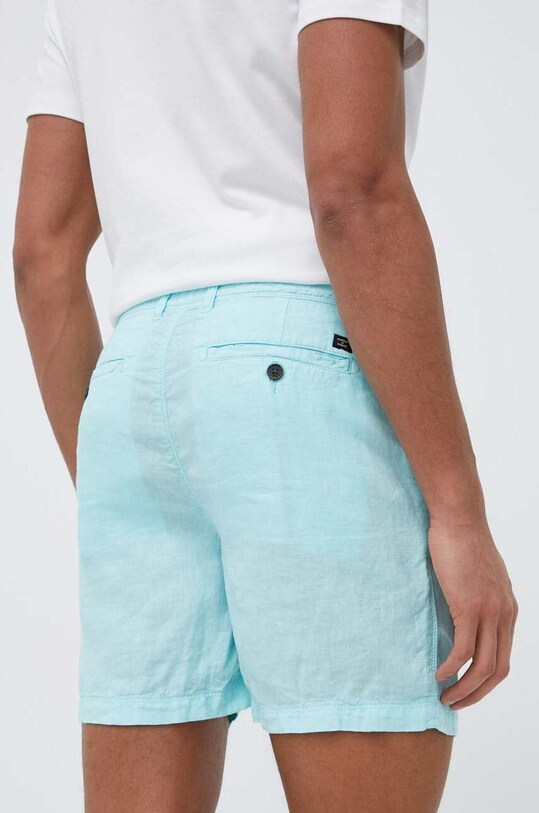 Odzież Superdry szorty lniane M7110390A.BCZ turkusowy