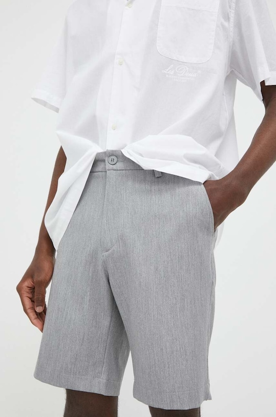 Les Deux pantaloni scurti uni gri LDM502012