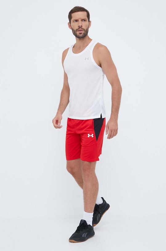 Tréninkové šortky Under Armour Baseline pletenina červená 1370220