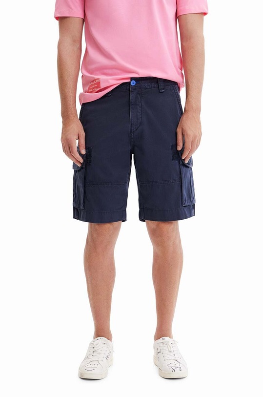 Desigual szorty bawełniane bawełna granatowy 23SMPW04