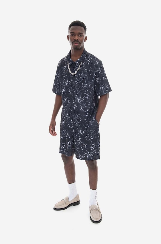 Kraťasy Han Kjøbenhavn Chrome Tribal Printed Track Shorts M-132503-057 M.132503 černá SS23