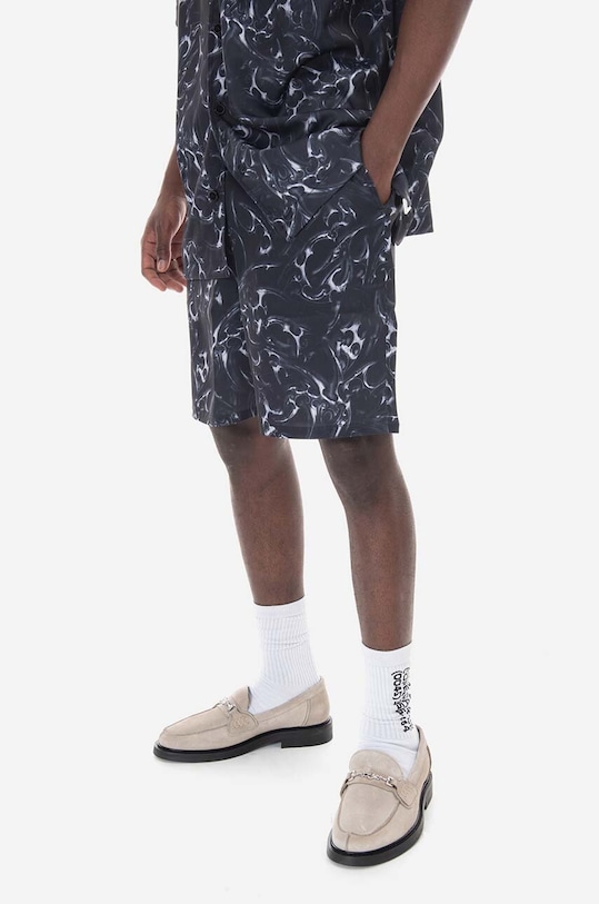 Kraťasy Han Kjøbenhavn Chrome Tribal Printed Track Shorts M-132503-057 M.132503 černá