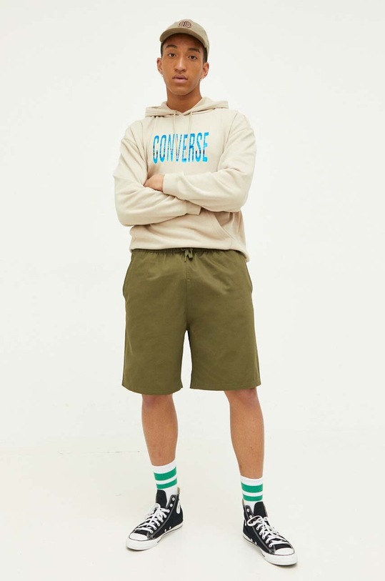 Bavlnené šortky Converse bavlna zelená 10024609.A04