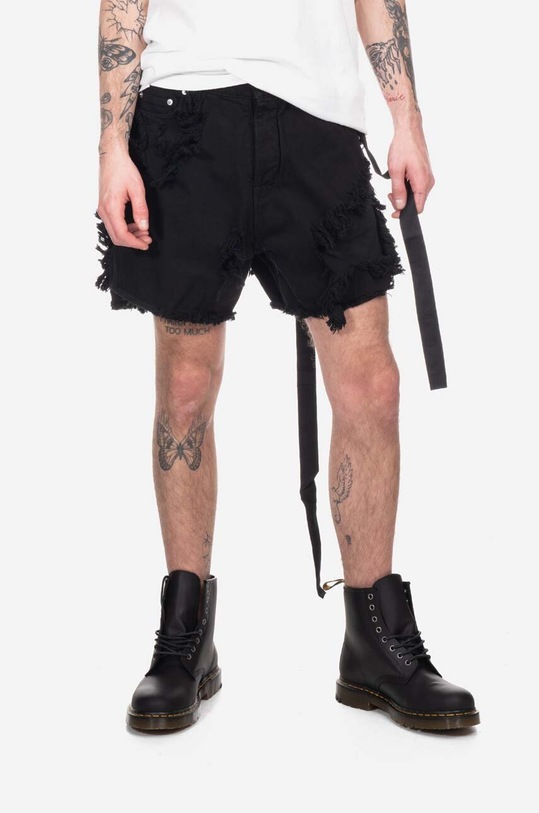 Rick Owens denim shorts Trucker Cut Offs fabric black DU01C6353.DSLH.BLACK
