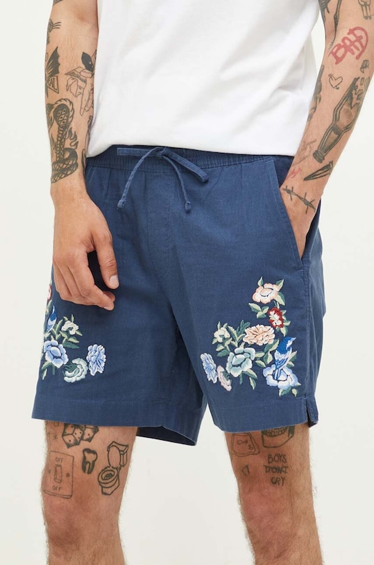 Abercrombie & Fitch vászonkeverék rövidnadrág KI128.3088.228 kék SS23