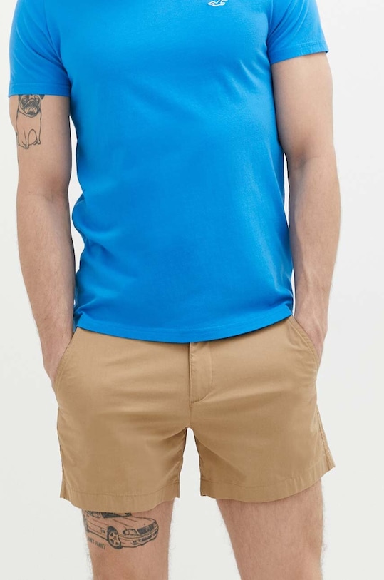 Kraťasy Abercrombie & Fitch látka hnědá KI128.3126.475