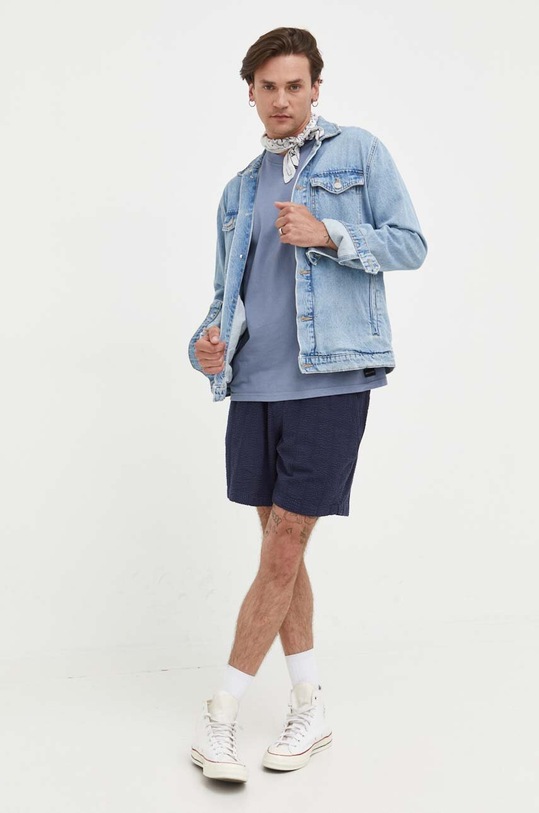 Bavlněné šortky Abercrombie & Fitch KI128.3176.204 námořnická modř SS23