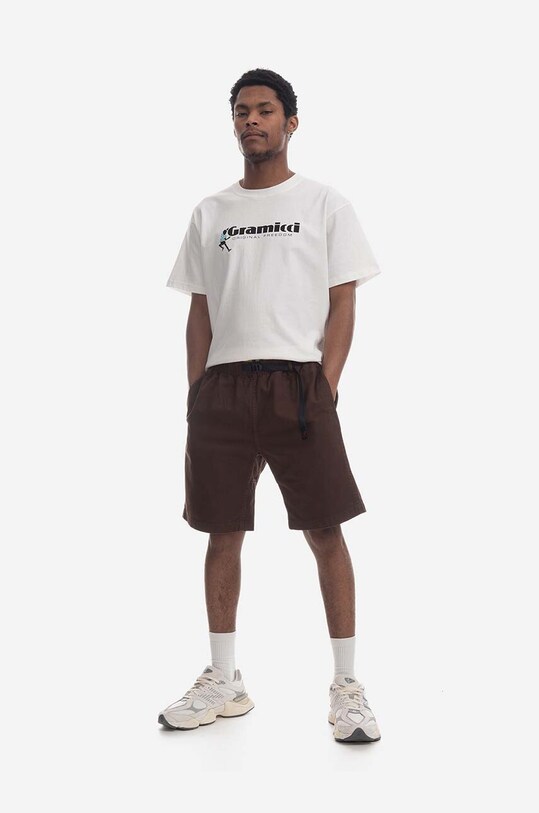 Gramicci pantaloni scurți din bumbac G-Short maro G101.OGT
