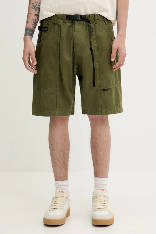 Gramicci cotton shorts Gadget Short plain green G104.OGT