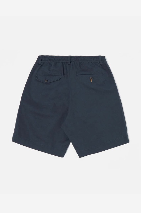 Universal Works szorty bawełniane Pleated Track 28154.NAVY granatowy