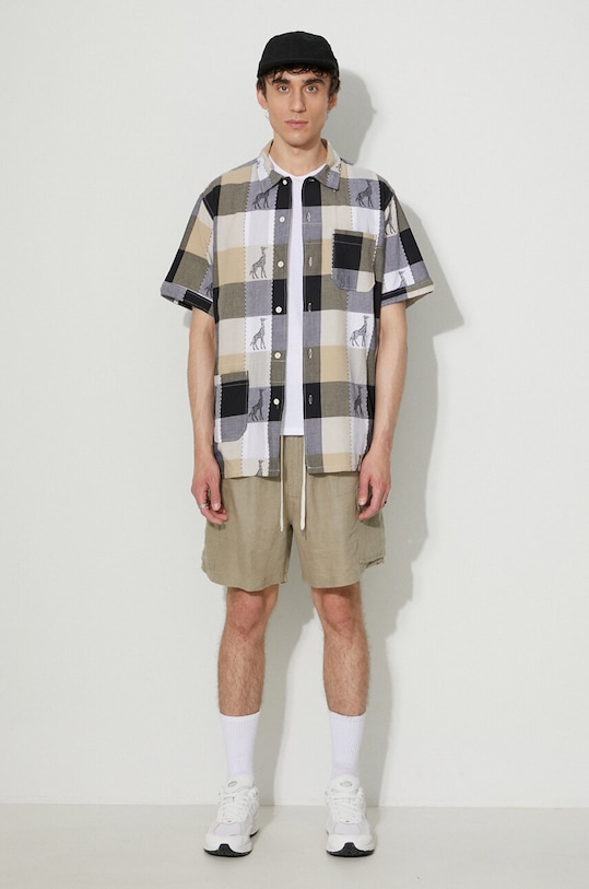 Corridor szorty lniane DS0072.O zielony SS23