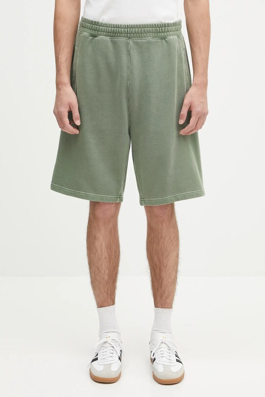Carhartt WIP cotton shorts Nelson Sweat Short plain green I030130.1YFGD